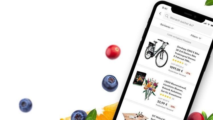 Ansicht des Online-Marktplatz-Angebots in der Kaufland-App auf einem Smartphone. Bild: Kaufland.