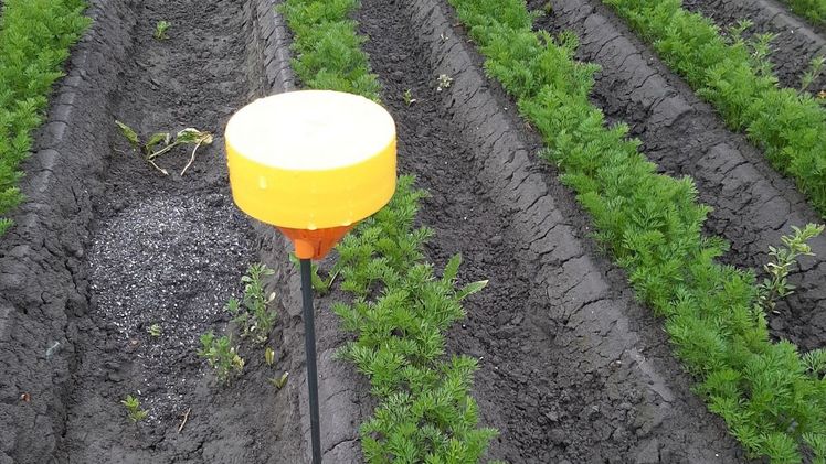 Ein Dispenser auf dem Feld. Bild: B. Hörler. 