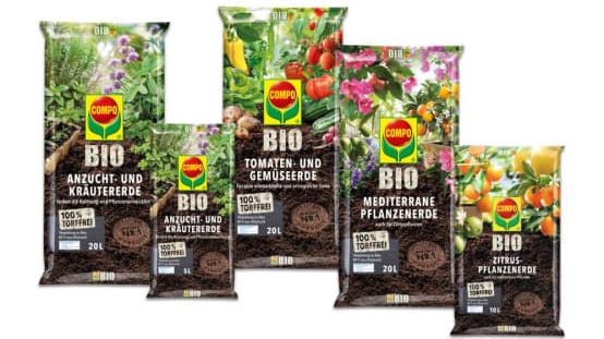 Ausbau des torffreien Erden-Sortiments - COMPO SANA® Erden jetzt noch nachhaltiger. Bild: COMPO.