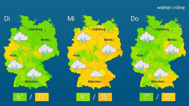 Die aktuelle Wetterkarte. Grafik: WetterOnline.
