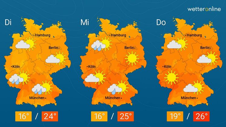 Die aktuelle Wetterkarte. Grafik: WetterOnline.