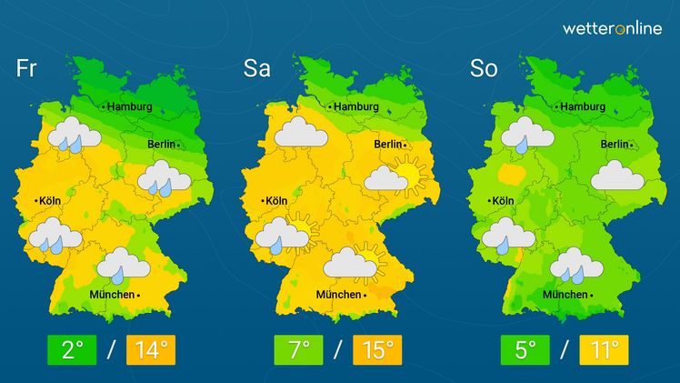 Die aktuelle Wetterkarte. Grafik: WetterOnline.