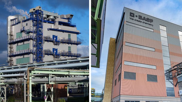 BASF Agricultural Solutions plant die Umstellung des Produktionsnetzwerks von Glufosinat-Ammonium (GA). Im Zuge dessen stellt das Unternehmen die Produktion des Wirkstoffs an den Standorten Knapsack (links) und Frankfurt (rechts) bis Ende 2024 ein. Die GA-Formulierung in Frankfurt endet 2025. Bild: BASF SE.