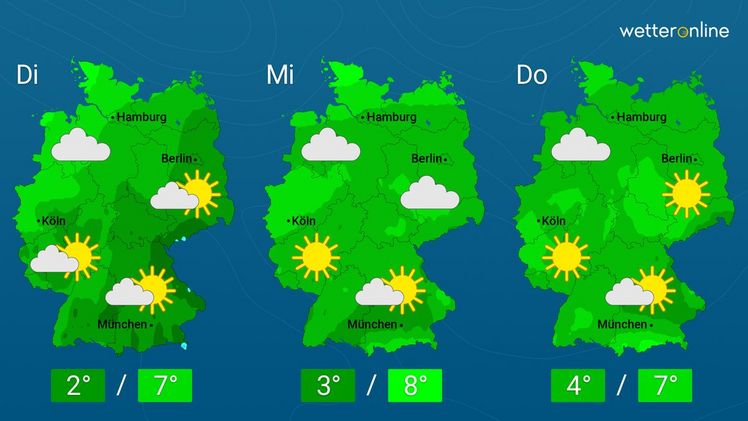 Die aktuelle Wetterkarte. Grafik: WetterOnline. 