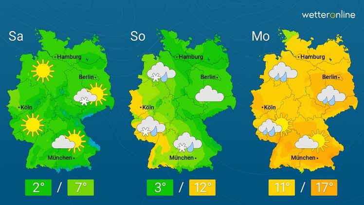 Die aktuelle Wetterkarte. Grafik: WetterOnline.