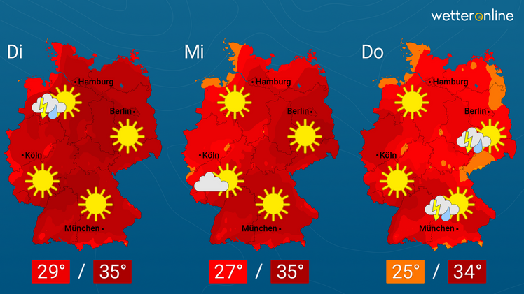Die aktuelle Wetterkarte. Grafik: WetterOnline.