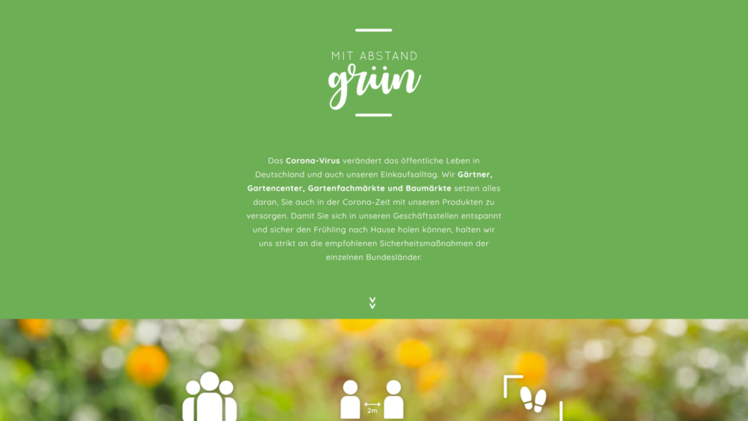 MIT ABSTAND GRÜN kaufen – Neues Onlineangebot der Verbände. Screenshot: GABOT.