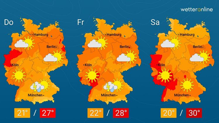 Die aktuelle Wetterkarte. Grafik: WetterOnline.