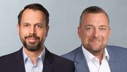 Christian Heß (li.) verantwortet künftig die Vertriebs- und Marktentwicklung Einzelhandel, Andreas Hannewald übernimmt die Leitung des operativen Vertriebs Einzelhandel. Bild: hagebau.