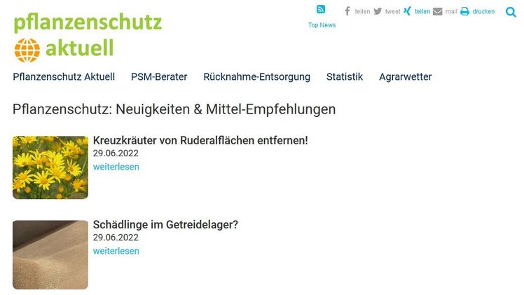 Pflanzenschutz aktuell geht online. Bild: Proplanta.