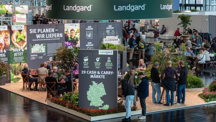 Der Landgard-Messestand auf der GaLaBau 2024 in Nürnberg. Bild: Landgard.