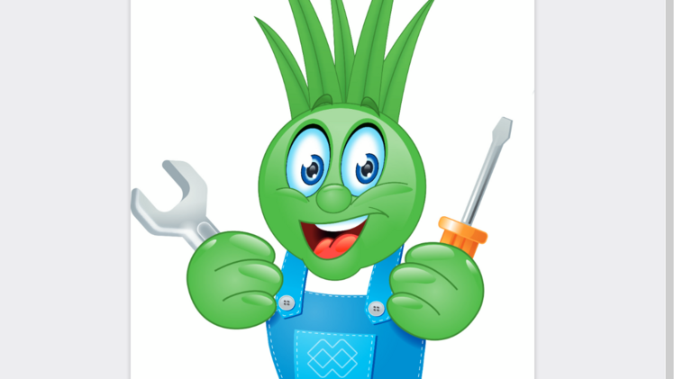 Der animierte Grashalm Turfy hilft bei der Orientierung im Teilemarkt für Wiedenmann-Maschinen. Foto: Wiedenmann.