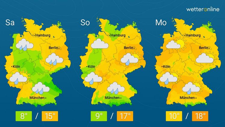 Die aktuelle Wetterkarte. Grafik: WetterOnline.