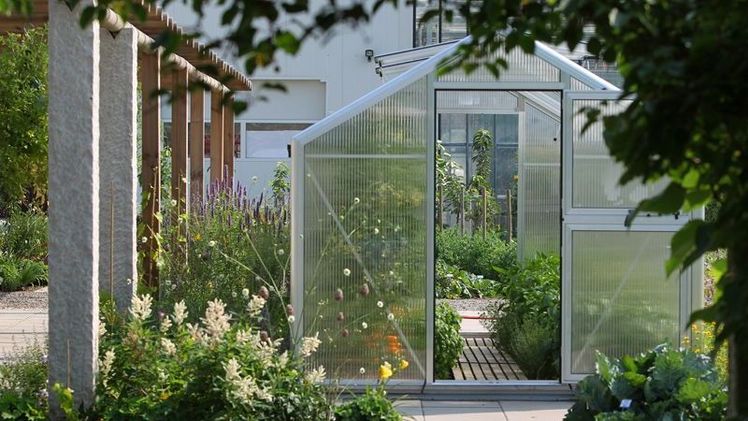 Mit Liebe zum Detail werden auch auf kleine, unscheinbare Flächen optische Highlights gesetzt. Im Kleingewächshaus finden Sie Tomaten und Melonen, Malaberspinat, Bohnen und Basilikum – ein Rausch an Farben und Düften. Im Herbst und Winter zeigen Feldsalat, Portulak und Winterkresse ihr Können. Bild: Karl Josef Hildenbrand © LWG, Veitshöchheim