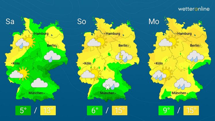 Die aktuelle Wetterkarte. Grafik: WetterOnline.