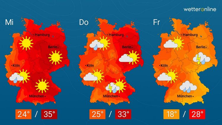 Die aktuelle Wetterkarte. Grafik: WetterOnline.