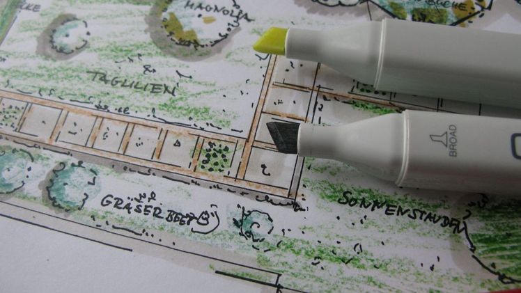 Alle Teilnehmenden erhalten die erste Idee in Form einer Handskizze zum Mitnehmen. Bild: Park der Gärten.