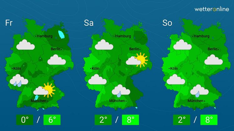 Die aktuelle Wetterkarte. Grafik: WetterOnline.