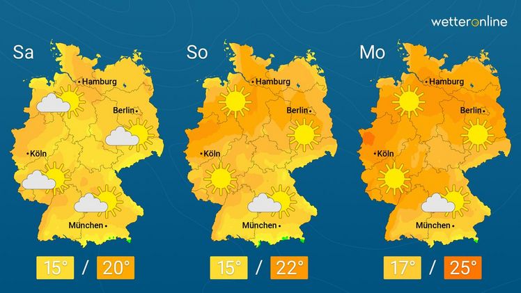 Die aktuelle Wetterkarte. Grafik: WetterOnline.