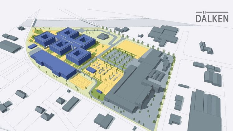 Rund 2.000 Mitarbeiterinnen und Mitarbeiter werden künftig in dem 55.000 Quadratmeter großen EDEKA-Campus ihren Arbeitsplatz haben. Der Neubau selbst besteht aus fünf quadratischen, viergeschossigen Gebäuden, die durch eine Magistrale verbunden sind. Bild: EDEKA.