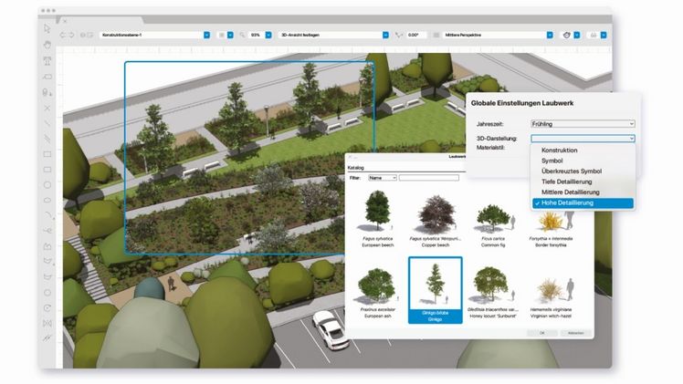 Neue Pflanzen von Laubwerk. Bild: Vectorworks Inc.
