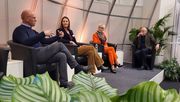 Im Gespräch zum Grünen Campus auf der Internationalen Pflanzenmesse Essen (v.l.): Josef Mennigmann, Nicole Hörnemann, Eva Kähler-Theuerkauf, Frank Teuber. / LGV. Bild: LGV.