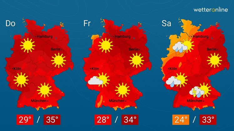 Die aktuelle Wetterkarte. Grafik: WetterOnline.
