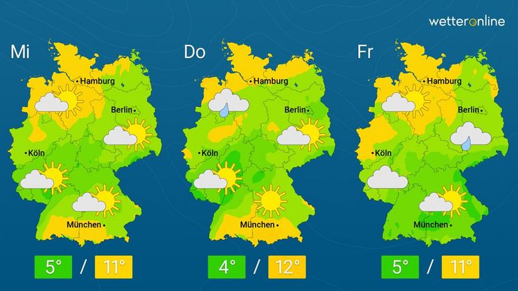 Die aktuelle Wetterkarte. Grafik: WetterOnline.