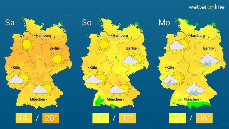 Die aktuelle Wetterkarte. Grafik: WetterOnline.