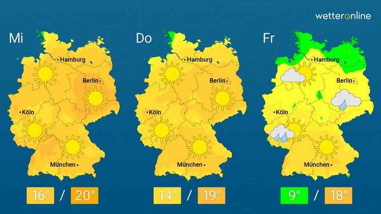 Die aktuelle Wetterkarte. Grafik: WetterOnline.