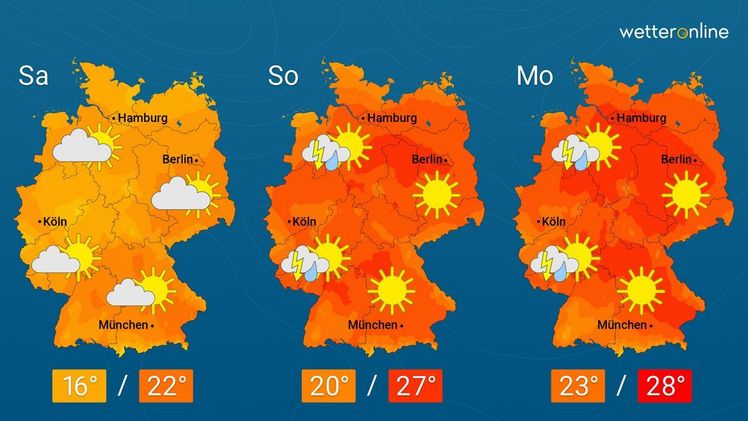 Die aktuelle Wetterkarte. Grafik: WetterOnline.