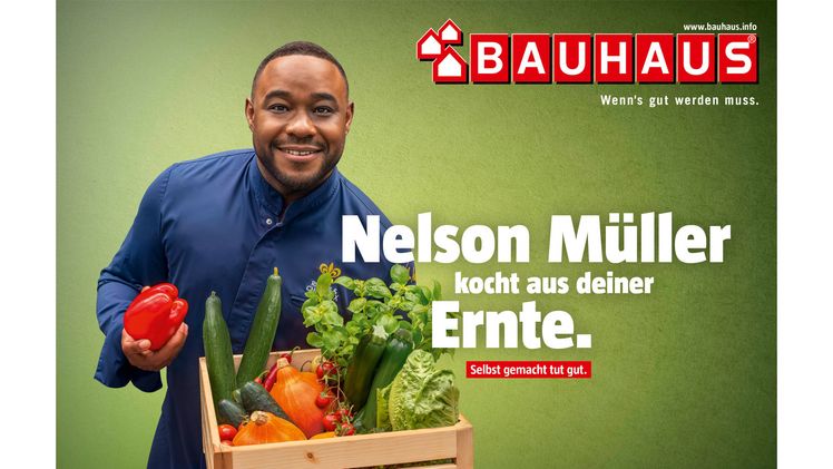 Nelson Müller ist prominenter Pate für die BAUHAUS Frühjahrskampagne. Bild: BAUHAUS.