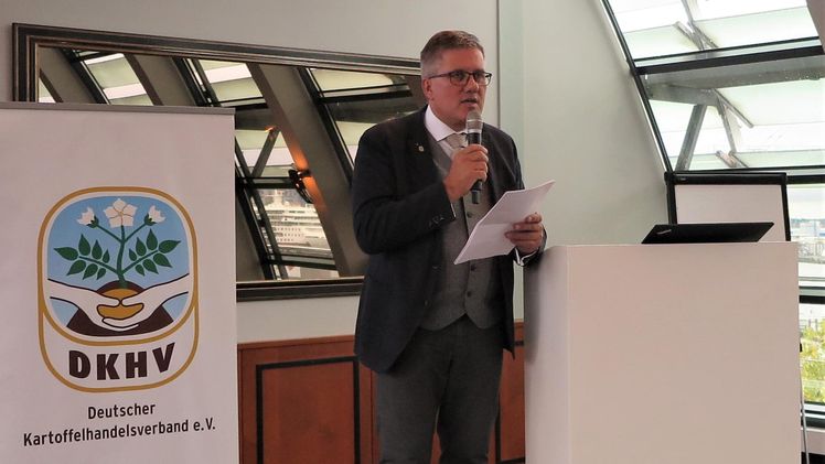 KHV-Präsident Thomas Herkenrath eröffnet die 68. Internationale Kartoffel-Herbstbörse. Bild: DKHV.