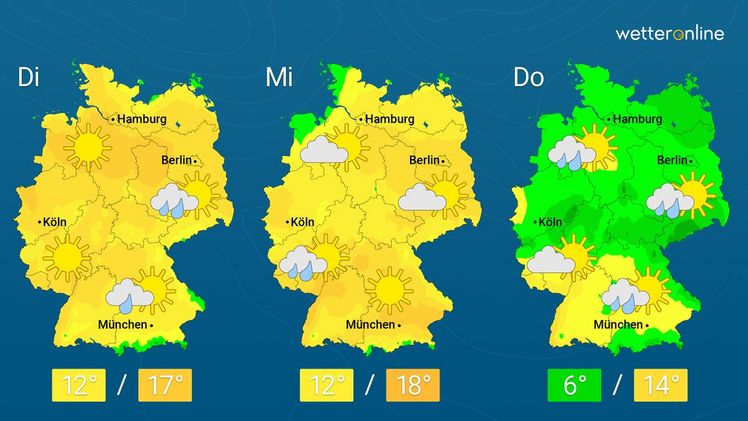 Die aktuelle Wetterkarte. Grafik: WetterOnline.