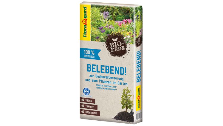 Die Bio-Erde BELEBEND! von Floragard eignet sich sowohl zur Bodenbelebung als auch Pflanzen von Gehölzen und Stauden. Bild: Floragard.