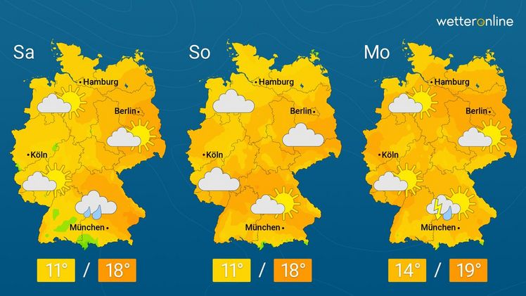 Die aktuelle Wetterkarte. Grafik: WetterOnline.