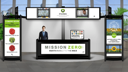 Impression von Incotecs Stand auf dem Online-Kongress Euroseeds 2020. Bild: Incotec. Impression von Incotecs Stand auf dem Online-Kongress Euroseeds 2020. Bild: Incotec.