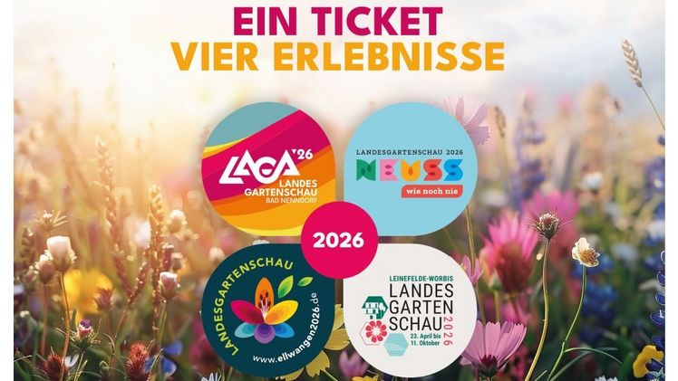 Die Landesgartenschauen 2026 laden mit ihrer Ticket-Kooperation dazu ein, urbane Gartenkonzepte in gleich vier Bundesländern zu erkunden. Wer eine Dauerkarte für die LAGA Neuss 2026 besitzt, darf sich also gleich mehrfach freuen: Gegen Vorlage der Dauerkarte kann je einmalig eine Tageskarte der drei weiteren Schauen Bad Nenndorf, Ellwangen und Leinefelde-Worbis eingelöst werden. Credits: Landesgartenschau Bad Nenndorf gGmbH, Landesgartenschau Neuss 2026 GmbH, Landesgartenschau Ellwangen 2026 GmbH & Landesgartenschau Leinefelde-Worbis gGmbH. 