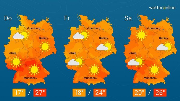Die aktuelle Wetterkarte. Grafik: WetterOnline.