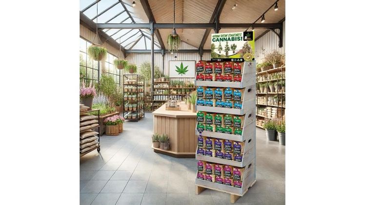 Cannabis Mini Grow Kit Display. Bild: Seedstockers.