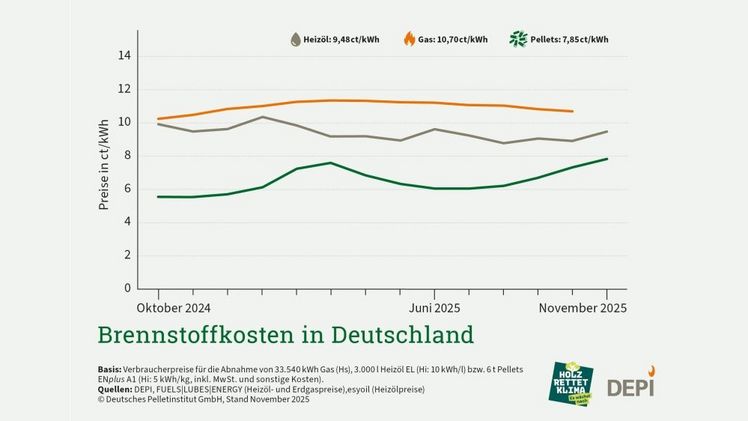 Brennstoffkosten in Deutschland. Grafik: © DEPI.