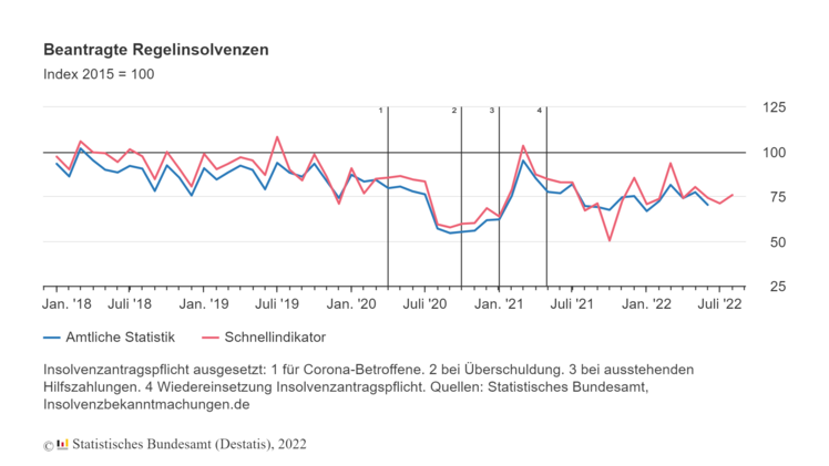 Beantragte Regelinsolvenz. Bild: Destatis.