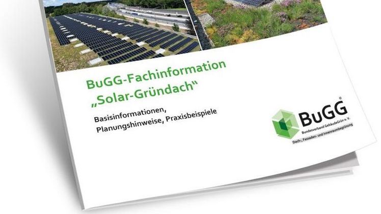 Die BuGG-Fachinformation „Solar-Gründach“ als Arbeitshilfe für Planer und Ausführende. Bild: BuGG.