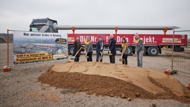 Hornbach Duisburg - Spatenstich am 28.02.2024. Foto: Marcel Kusch.