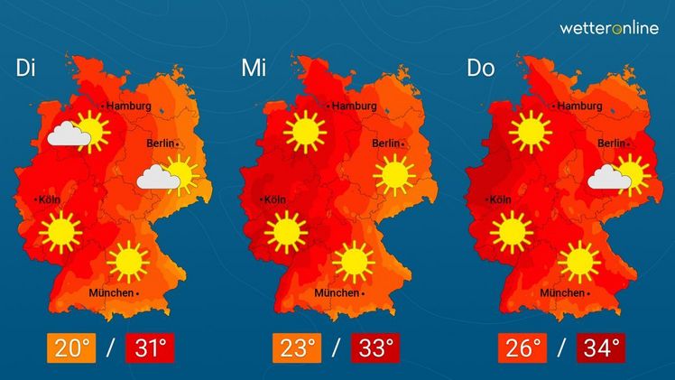 Die aktuelle Wetterkarte. Grafik: WetterOnline.