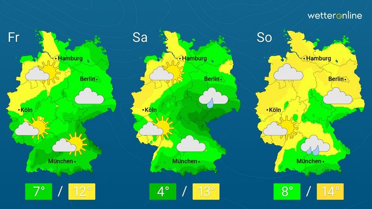 Die aktuelle Wetterkarte. Grafik: WetterOnline.