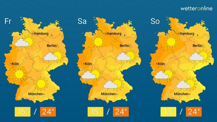 Die aktuelle Wetterkarte. Grafik: WetterOnline.