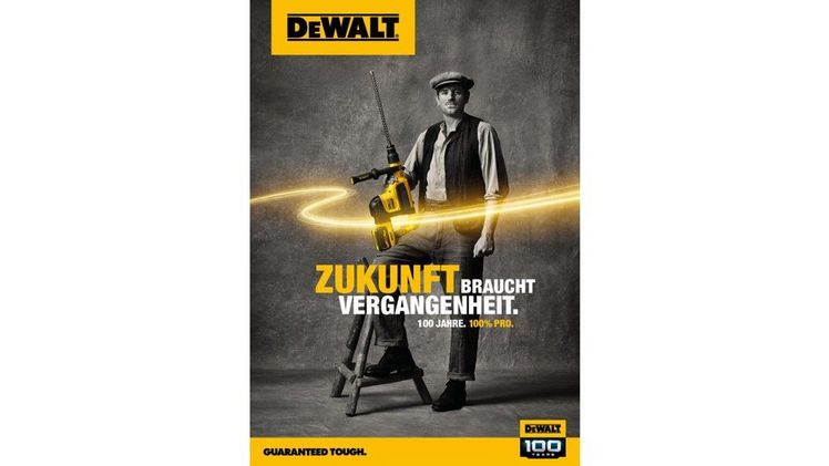 100 Jahre Kampagne. Bild: DEWALT.