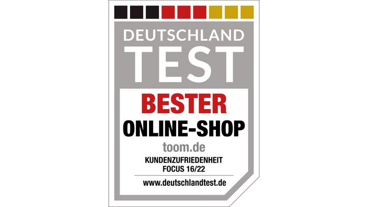 Siegel "Bester Online-Shop". Copyright: Deutschland Test.
