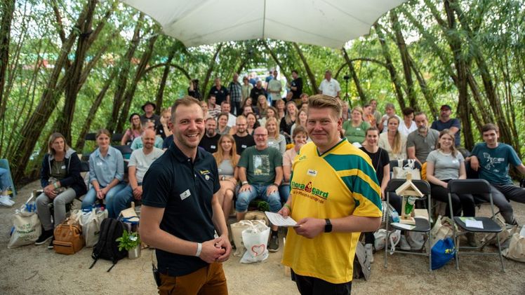 Blogger-Event von Floragard, Kiepenkerl und Sperli. Nebelung Produktmanager Eike Jöddicke und Floragard PR Manager Christian Mauke führten durch den Tag. Bild: Bruno Nebelung GmbH.